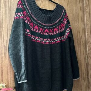 Maurices Black and Pink Knit Sweater